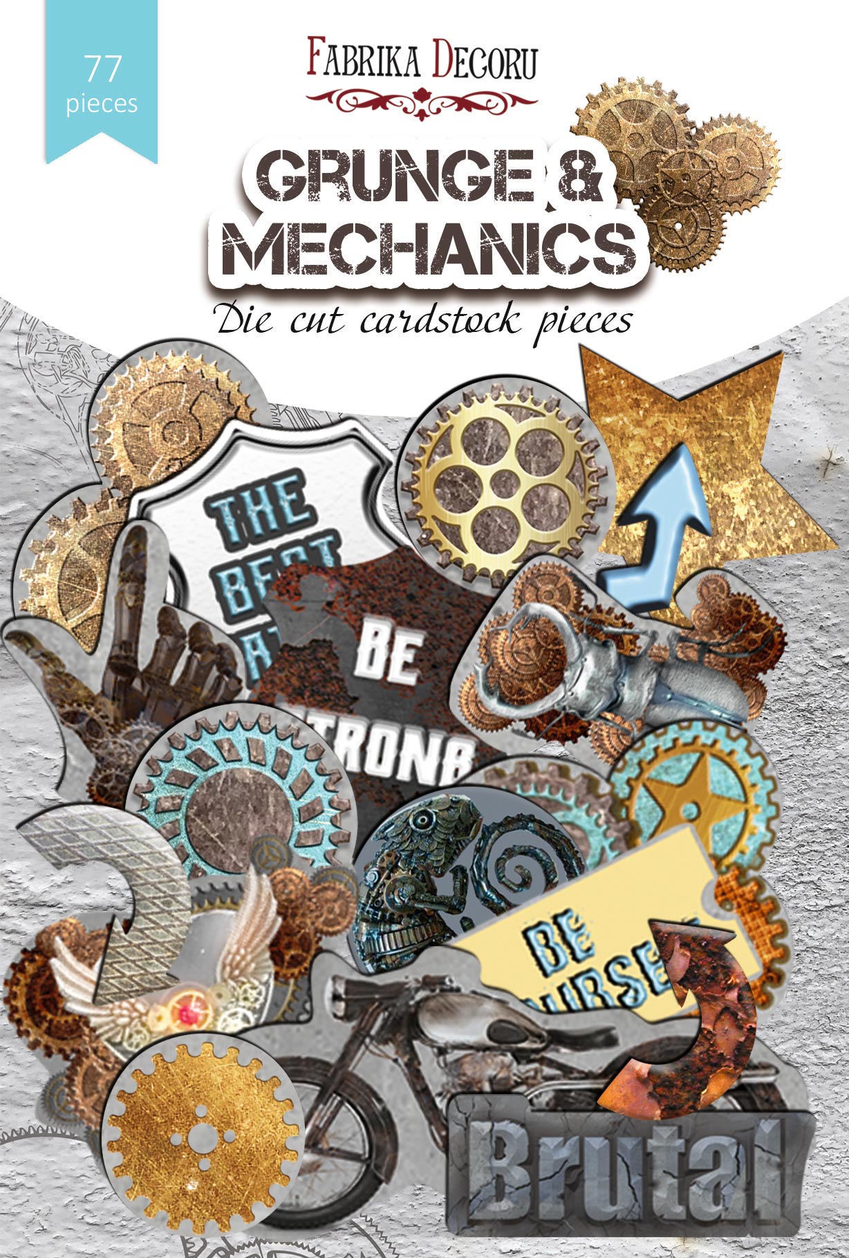 Set of die cuts Grunge&Mechanics, 77 pcs