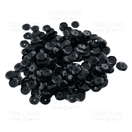 Пайетки Розетки, черные, #232 - Фото 0