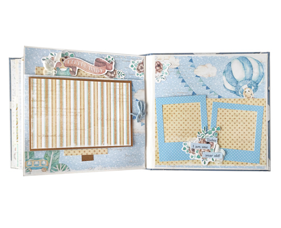 Zestaw DIY do tworzenia dziecięcego scrapbooking albumu "Dreamy Baby Boy", 20cm x 20cm, #09 - foto 8  - Fabrika Decoru