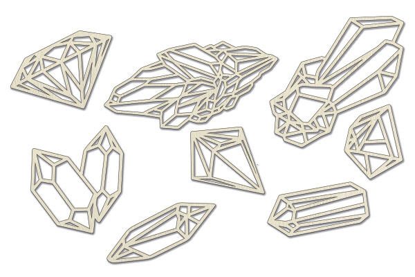 Chipboard embellishments set, Crystals #592