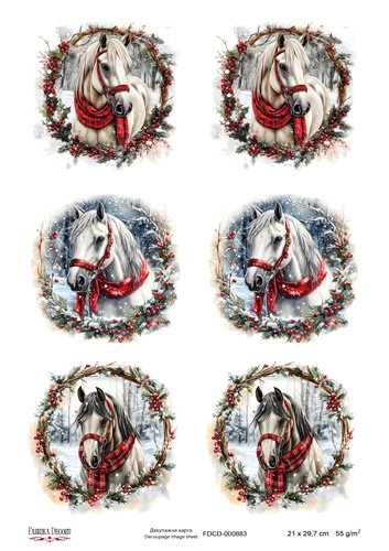 декупажная карта «кони-002» #000883, 21см x 29,7см фабрика декору