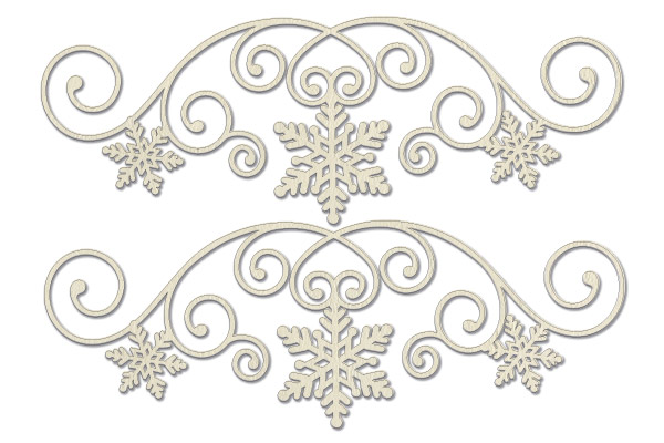 Chipboard embellishments set, Snowflake border #625