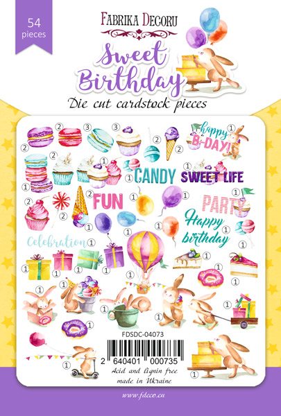 Set of die cuts Sweet birthday, 54 pcs - foto 0