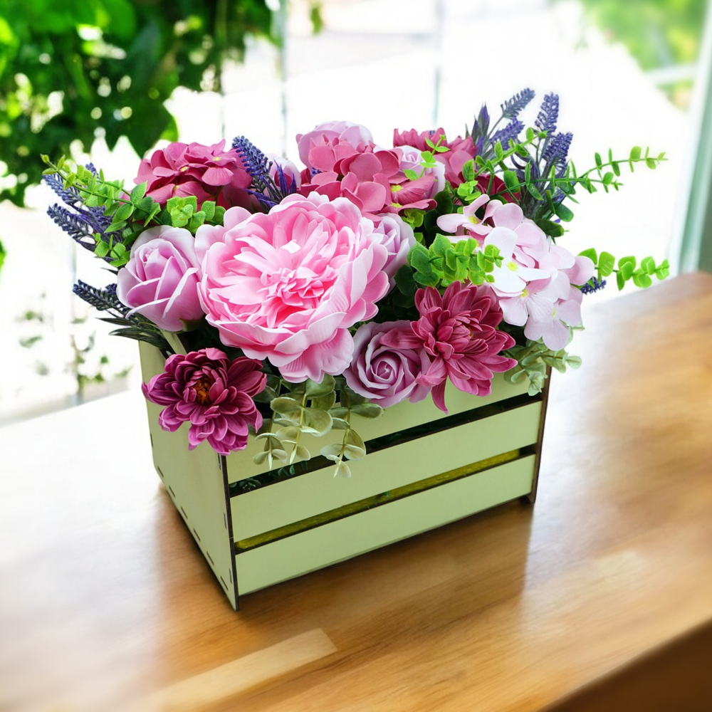Blumenarrangement  „Sommergarten“, 250 x 250 x 260 mm - foto 0  - Fabrika Decoru