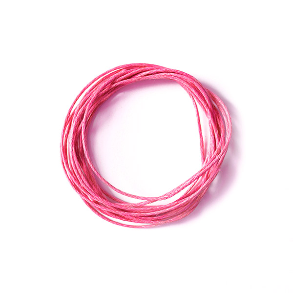 Round wax cord, d=1mm, color Bright Pink