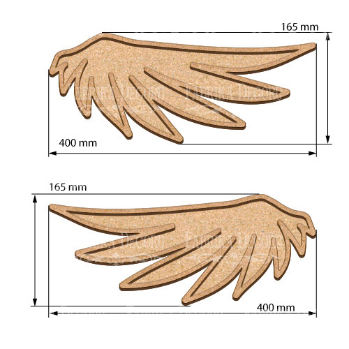 Артборд Крылья ангелочка 40х16,5 см - Фото 0