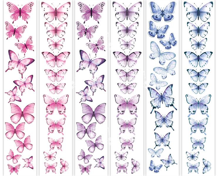 Zestaw pasków z obrazkami do dekorowania "Motylki 2" - Fabrika Decoru
