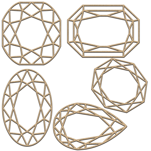 Set of mdf elements for decorating #250