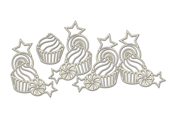 Chipboard embellishments set, "Sweets" #372