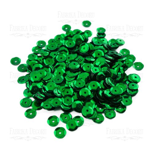 Пайетки Розетки, зеленый металлик, #215 - Фото 0