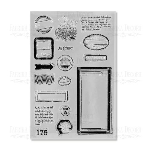 Silicone stamps set 17pcs Size 10,5 сm х 15 сm 