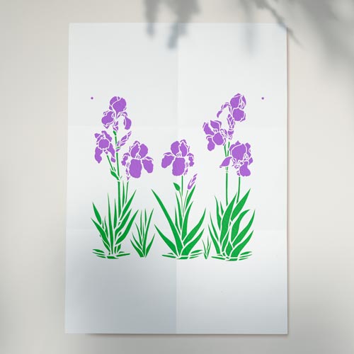 Stencil reusable, 15 cm x 20 cm Iris border, #423 - foto 1