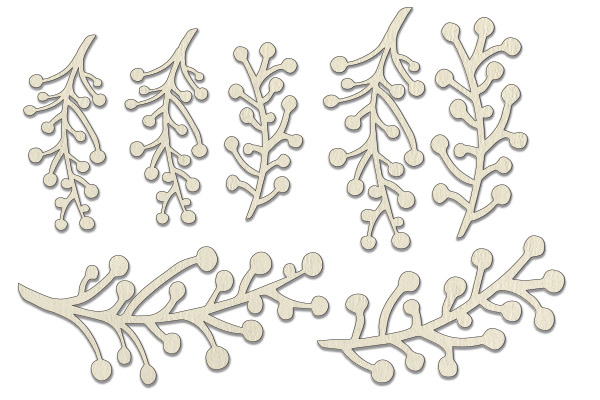 Chipboard embellishments set,  "Twigs maxi" #056