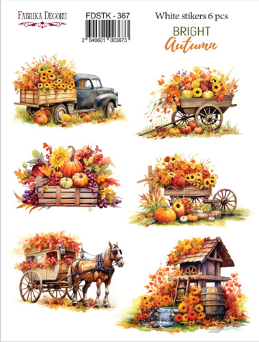Aufkleberset 6 Stück Bright Autumn #367 - Fabrika Decoru