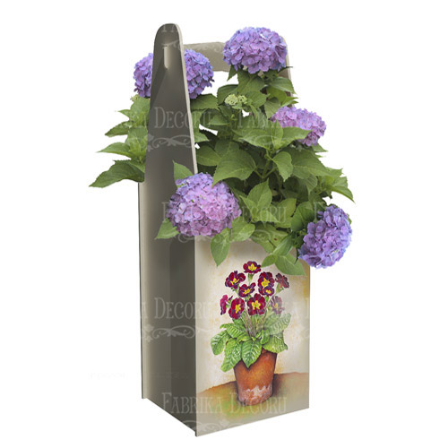 Top handle box for flowers, vine or champagne, 120х120х350 mm, DIY kit #290 - foto 1