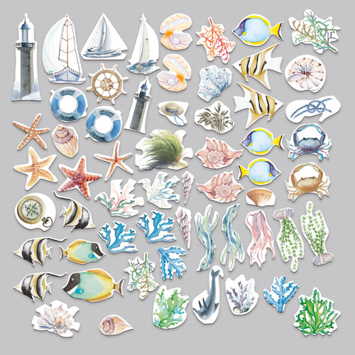 Set of die cuts Memories of the sea, 59 pcs - foto 1