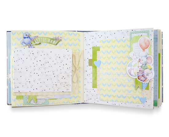 Kinderalbum für Scrapbooking "My little mousy boy", 20cm x 20cm, DIY-Kreativ-Set, #11 - foto 4  - Fabrika Decoru