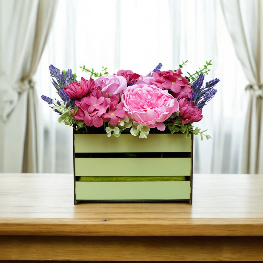 Blumenarrangement  „Sommergarten“, 250 x 250 x 260 mm - foto 1  - Fabrika Decoru