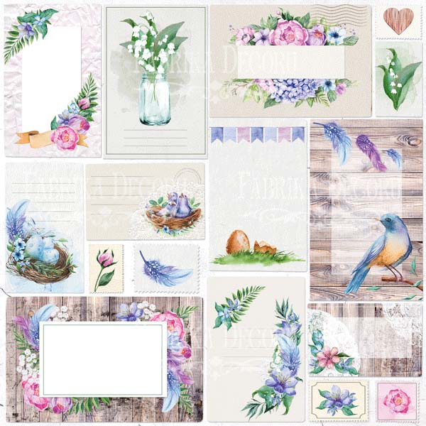 Double-sided scrapbooking paper set Colorful spring 12"x12", 10 sheets - foto 2