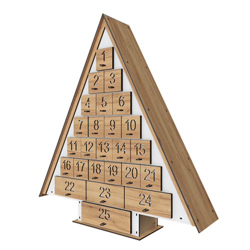 Adventskalender für 25 Tage Weihnachtsbaum mit ausgeschnittenen Zahlen, DIY - foto 6  - Fabrika Decoru