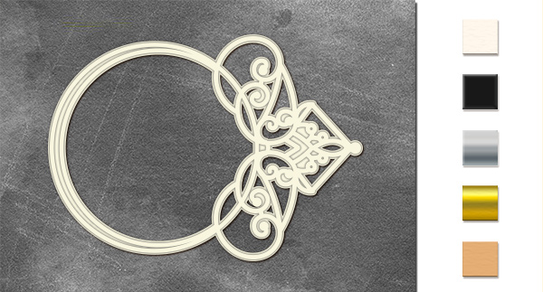 Chipboard embellishments set, Round frame with celtic motifs FDCH-560