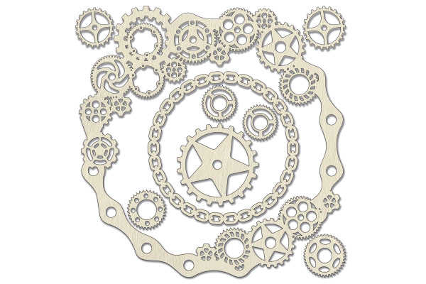 Chipboard embellishments set, "Frame - Steampunk 2" #392