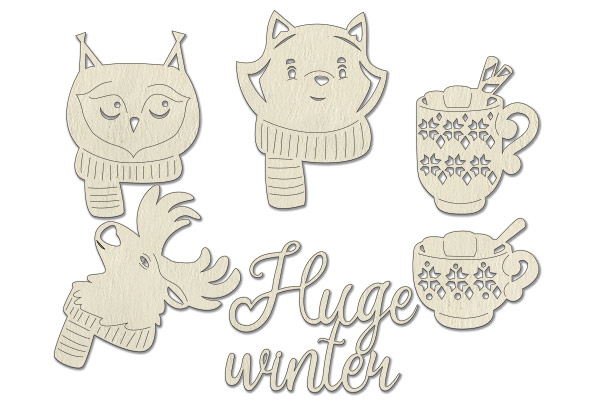 Chipboard embellishments set, "Huge Winter 1" #214