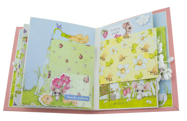 Children's scrapbooking album "Happy Mouse Day", 20cm x 15cm, DIY creative kit #05 - foto 5