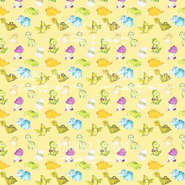 Double-sided scrapbooking paper set Dino baby 12"x12" 10 sheets - foto 4