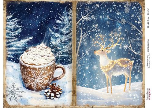 декупажная карта «рождественская сказка» #000793, 21см x 29,7см фабрика декору