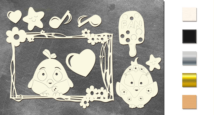 Spanplatten-Set Cutie Sparrow Boy #607 - Fabrika Decoru