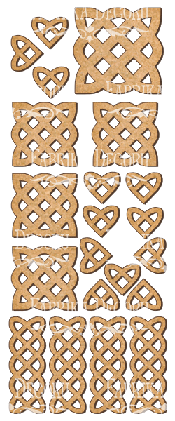 Set of MDF ornaments for decoration #81