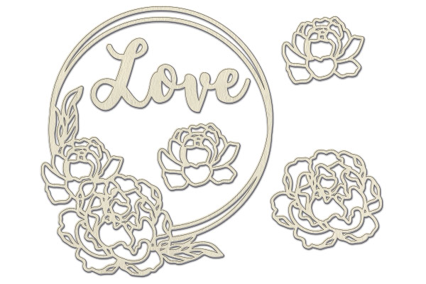 Chipboard embellishments set, Peony Passion #733