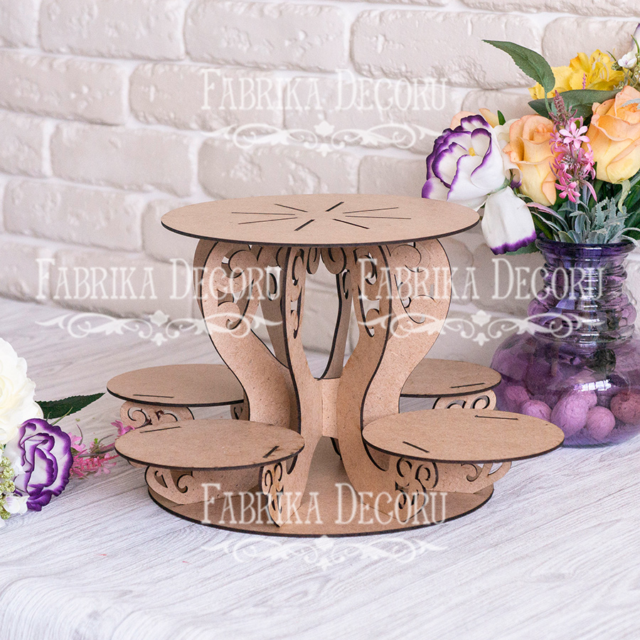 Stand for cupcakes and sweets "Swans", 385 х 385 х 195 mm, DIY set #065 - foto 0