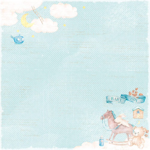 Doppelseitig Scrapbooking Papiere Satz Dreamy Baby Boy, 30.5 cm x 30.5cm, 10 Blätter - foto 5  - Fabrika Decoru