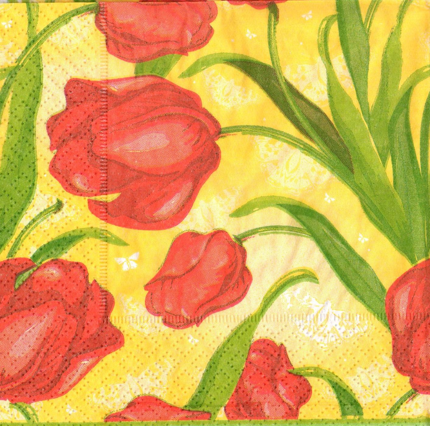 Decoupage-Serviette "Rote Tulpen" - Fabrika Decoru