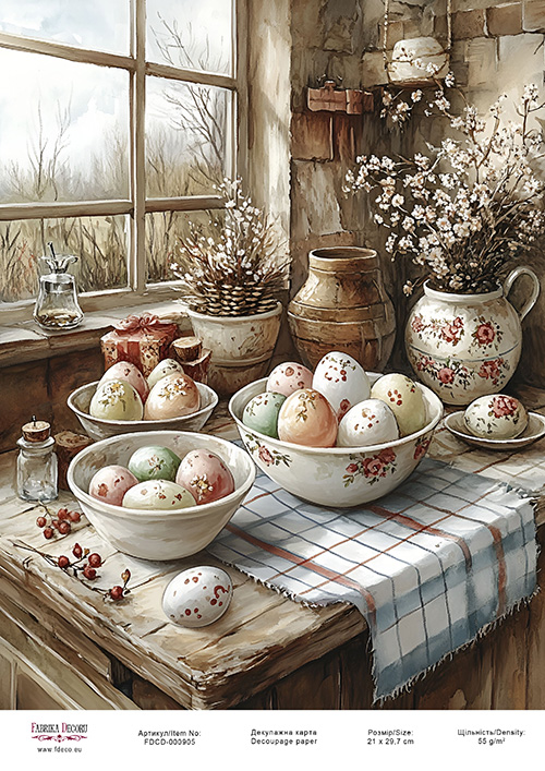 Decoupage card «Easter eggs-06» #000905, 21cm x 29,7cm