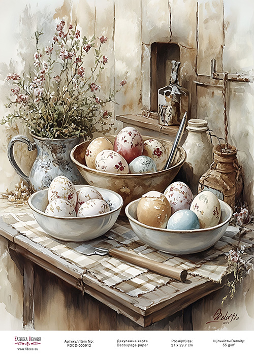 декупажная карта «пасхальные яйца-09» #000912, 21см x 29,7см фабрика декору