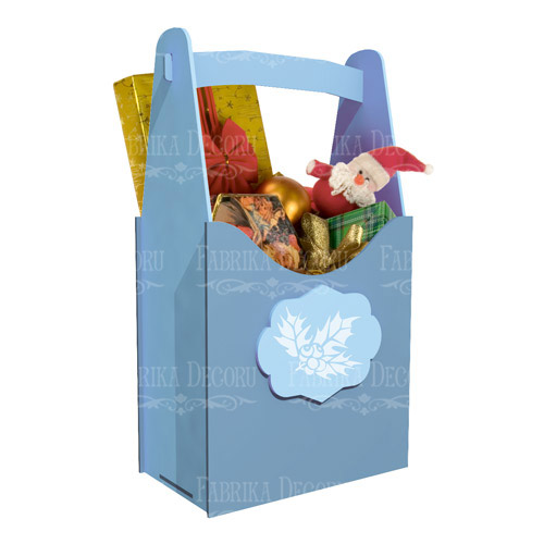Top handle box for flowers, vine or champagne, 190х115x350 mm, DIY kit #291 - foto 0