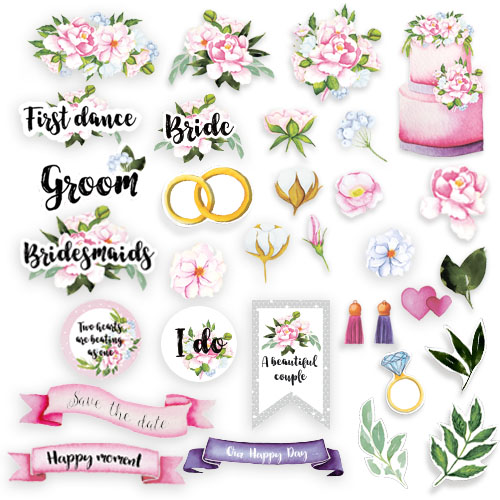 Set of die cuts Wedding of our dream, 65 pcs - foto 0