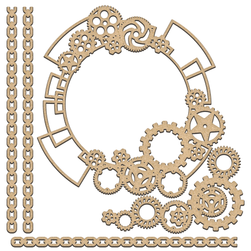 Set of mdf elements for decorating #265