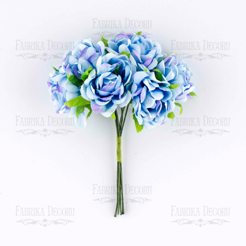 Bouquet of peonies blue, 6pcs