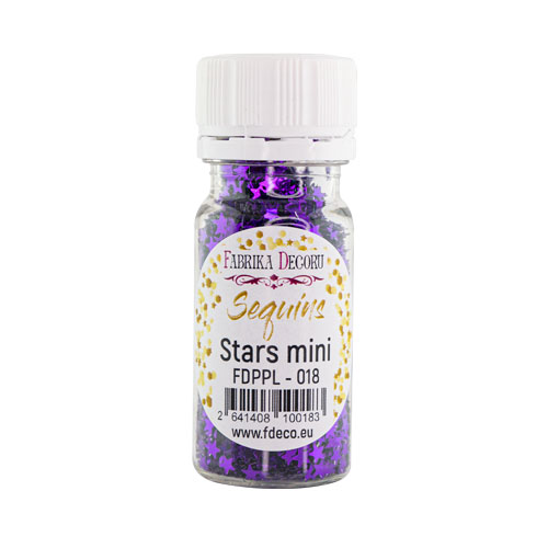 Sequins Stars mini, purple metallic, #018