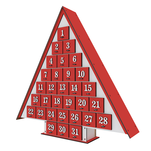 Advent calendar Christmas tree for 31 days with volume numbers, DIY - foto 2