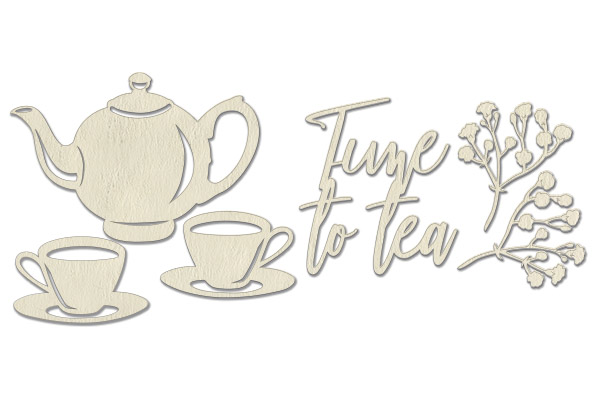 Chipboard embellishments set, "Time for tea" 