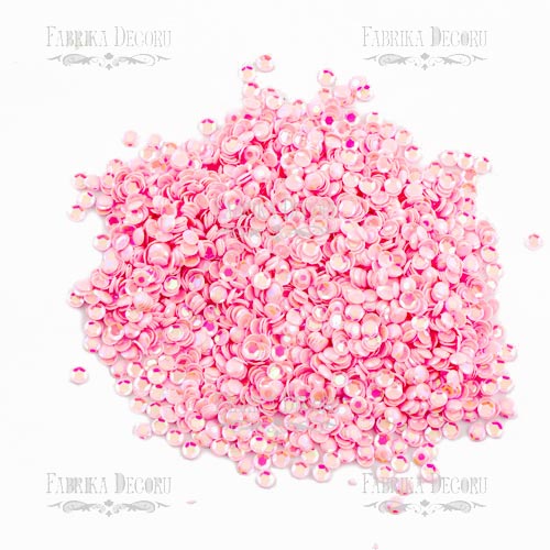 Cekiny Okrągłe rozety mini, różowe z opalizującą masą perłową, #505 - foto 0  - Fabrika Decoru