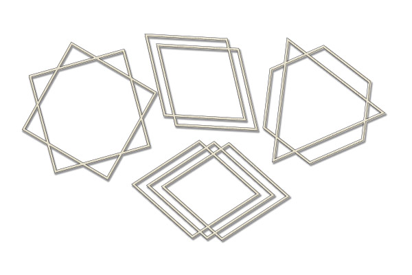 набор чипбордов рамки - геометрия 3 15х15 см #379 