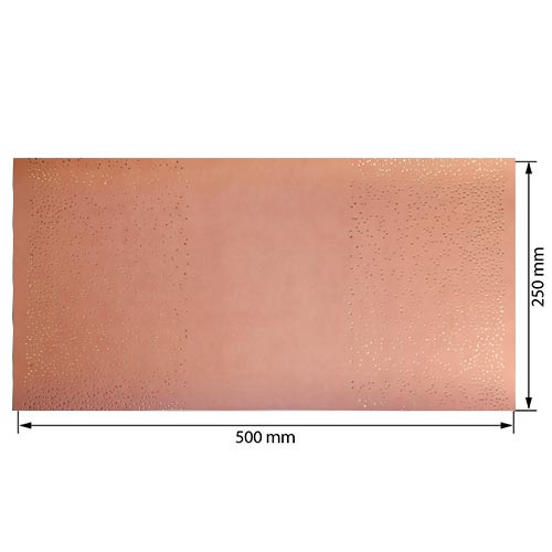 Відріз шкірзаму з тисненням золотою фольгою, дизайн Golden Mini Drops Peach, 50см х 25см - фото 0