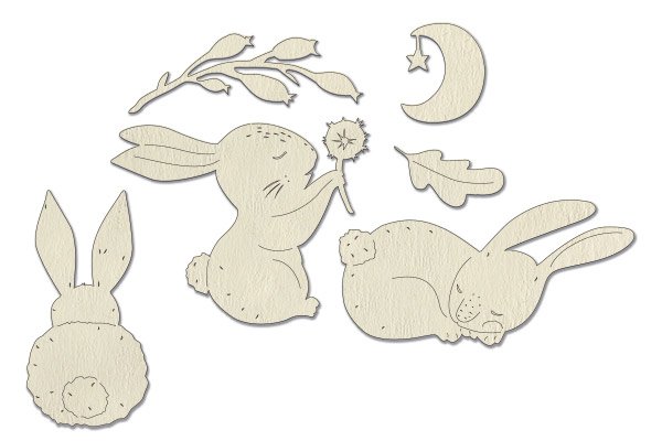 Chipboard embellishments set, Sweet bunny #707