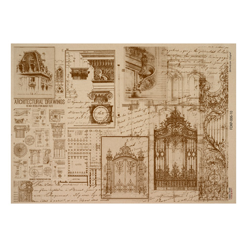 Einseitiges Kraftpapier Satz für Scrapbooking History and architecture 42x29,7 cm, 10 Blatt  - foto 9  - Fabrika Decoru